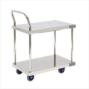 大型静音ステンレス2段台車 SUS-304GS 台車 運搬車 25-2265-01SUS-304GS【金沢車輛】(SUS-304GS)(25-2265-01)【1単位】