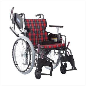 車いす モダン Cスタイル KMD-C22-40-M/SR アルミ製 25-2358-02モダンシリーズCスタイル赤チェック(KMD-C22-40-M/SR)(25-2358-02