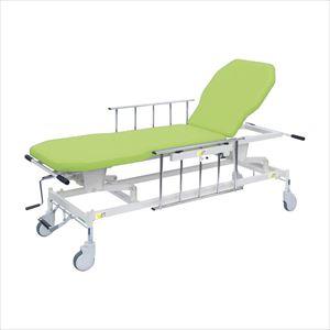 手動GSストレッチャー D型 TB-1521 70X48-86CM ストレッチャー 病棟用 25-2537-02W700×1800×H480~860mmライムグリーン(TB-15