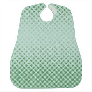 食事用エプロンSuper 6064 25-2555-00チェックグリーン【日本エンゼル】(6064)...