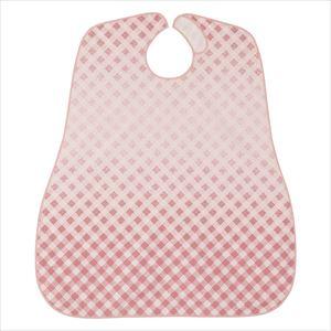 食事用エプロンSuper 6064 25-2555-00チェックピンク【日本エンゼル】(6064)(...