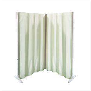 抗菌アコーディオンスクリーン(コーナ 25-7358-0002 グリーン 東京ブラインド工業 W1500XD340XH1650MM【1単位】