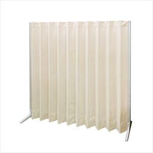 抗菌アコーディオンスクリーン(直線型 25-7358-0405 ベージュ 東京ブラインド工業 W1800XD340XH1650MM【1単位】