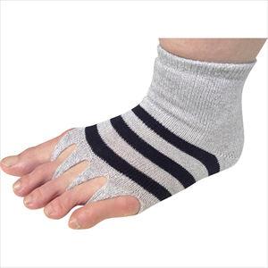 (C1517061)指ぬきソックス ゴムあり M ライトグレーボーダー(C1517061)(all-...