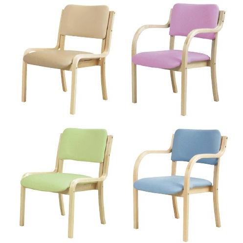 多目的木製チェア（肘付） FSW-22A タモクテキモクセイチェア(ヒジツキ) グリーン(23-63...