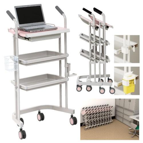 【※廃番　後継品あり⇒24-4225-00】スタッキングカート（電子カルテ用） スタッキングカート(...