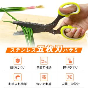 みじん切り ハサミ 5枚刃 多機能 ステンレス...の詳細画像1