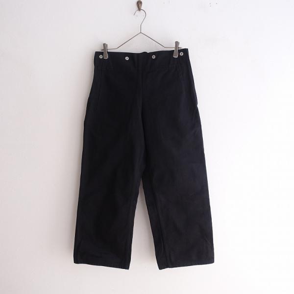 【定価3.0万】ツキ TUKI *Snap Pants*1コットンカツラギブラックストレートパンツシ...