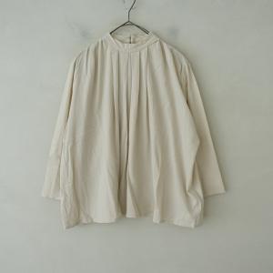 【定価2.5万】エヴァムエヴァ evam eva *stand collar tuck shirt*2コットンエクリュプルオーバーブラウス(2-2404-533)【32E42】｜drop-kaitori