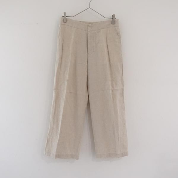 アーツ&amp;サイエンス ARTS&amp;SCIENCE *ライトリネンストレートパンツ*0サンドベージュボタン...