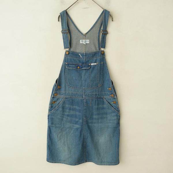 アメリカーナ Americana *デニムサロペットジャンパースカート*ウォッシュブルー膝丈リアルヴ...
