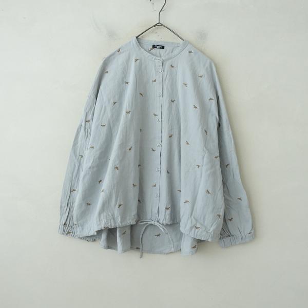 マーブルシュッド marble SUD *dinosaur dot EMBドロストヘムワイドブラウス...