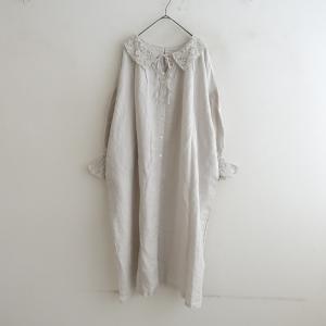 【定価2.8万】ネストローブ nest Robe *レースカラー2WAYスモックワンピース*F麻キャンディスリーブ羽織り(2-2606-585)【52G62】