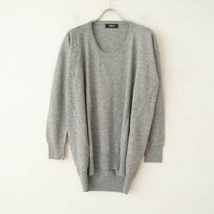 ズッカ ZUCCA *ウールシルクカシミヤニットプルオーバー*Mグレー系クルーネック薄手セーター丸首1021【30K12】｜drop-kaitori