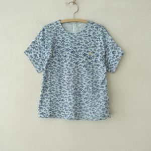 【美品/キッズ】ミナペルホネン mina perhonen *umi Tシャツ*140綿ブループリン...