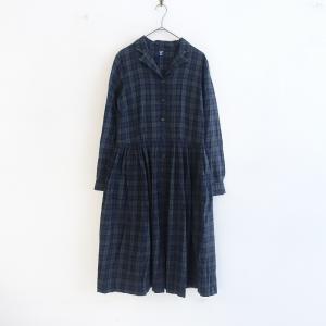 はりしごと fuku *エプロンワンピース*ハンドメイド麻リネン黒ブラック