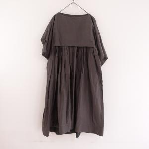美品＊慈雨 ジウ 長袖ワンピース アシンメトリー ロング　ドット柄　ネイビー SINME シンメ *ドットロングワンピース*Mティアード切り替え