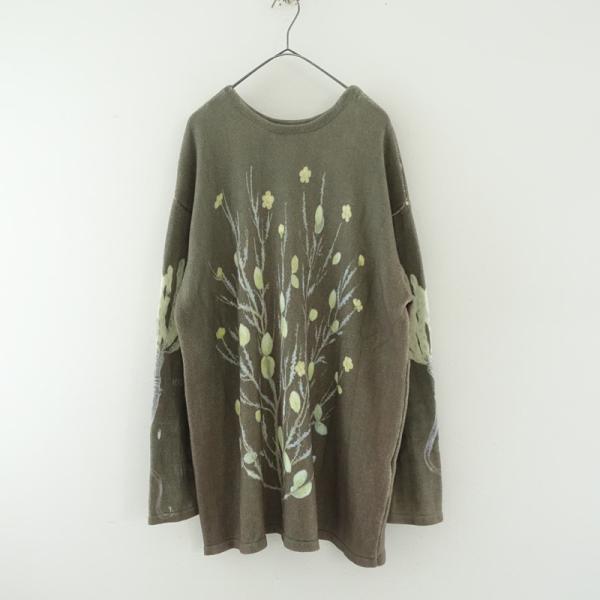 【2024/定価2.2万】アメリ AMERI *VINTAGEセーター*Fコットン綿ニット総柄カーキ...