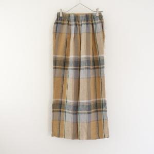 【2025】アーバンリサーチドアーズ URBAN RESEARCH DOORS *リネンチェックイージーパンツ*M麻ゴムタック(25-2606-343)【12G62】