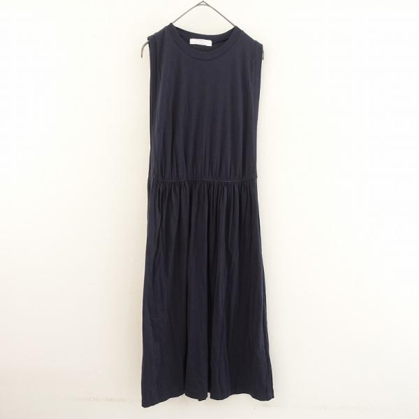 【定価1.7万】ホームスパン homspun *80/2 エジプト綿天竺ノースリーブワンピース*F薄...