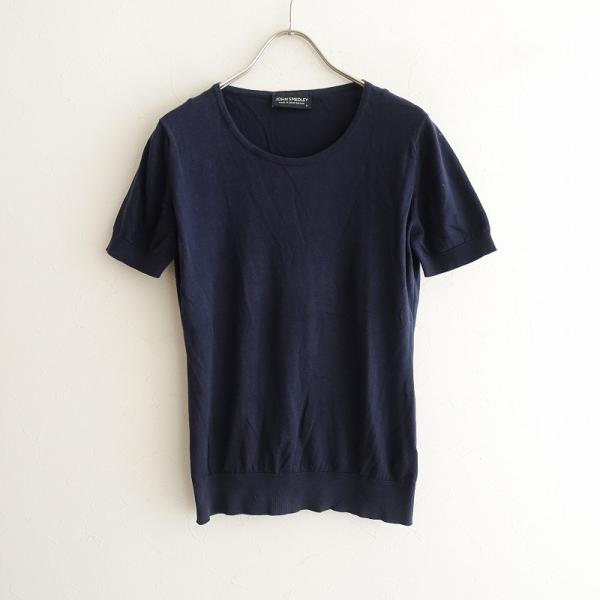 ジョンスメドレー JOHN SMEDLEY *半袖クルーネックコットンニットカットソー*Sプルオーバ...