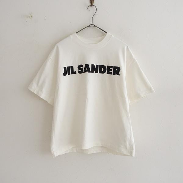 【美品/国内正規品】ジルサンダー JIL SANDER *ロゴプリントTシャツ*Sオフホワイト半袖カ...