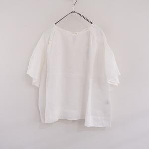 クロス＆クロス　リネンバックリボンブラウス