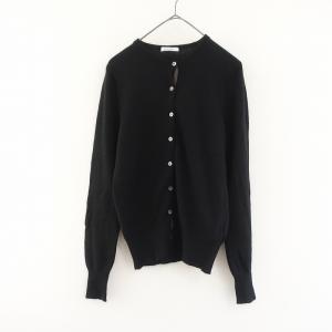 スピネン ANSPINNEN *カシミヤニットカーディガン*36黒ブラッククルーネック丸襟無地(33-2508-376)【41I52】