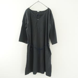 【定価3.3万】ももぐさ momogusa *定番 タブリエ スモックシャツワンピース*チャコールグレー(33-2511-427)【02L52】