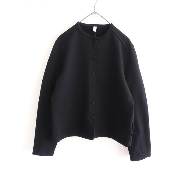 【定価1.6万】ホームスパン homspun *コンパクト裏毛カーディガン*S黒ブラックミニ裏毛(3...