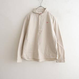 【定価1.5万】ダントン DANTON *長袖丸襟ポケット付きプルオーバーシャツ*36ライトベージュ(33-2605-539)【42F62】