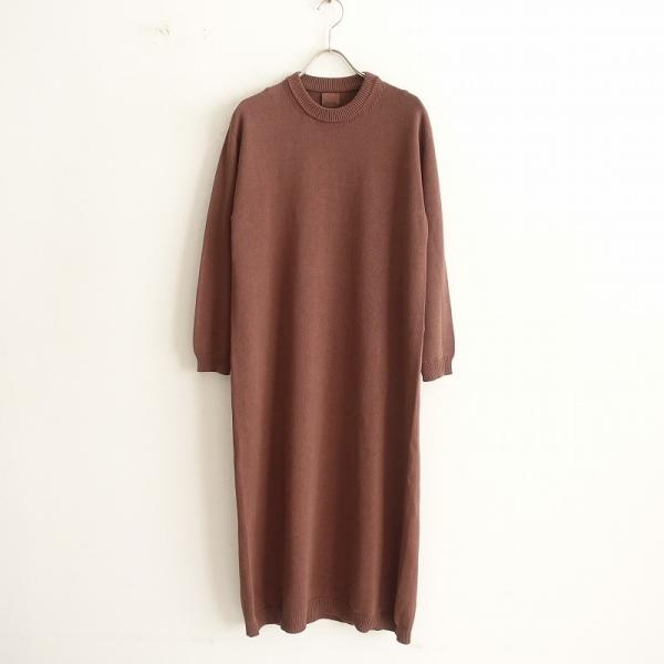 【美品】ロンハーマン取扱 babaa *dress no12*クルーネックロングニットワンピース綿コ...