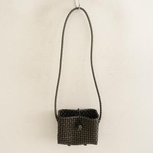 MEKEARISA メケアリサ *Hello Bag*かばん斜め掛けショルダーかごバッグ黒×ゴールド0426(ba7-2604-91)【11E62】