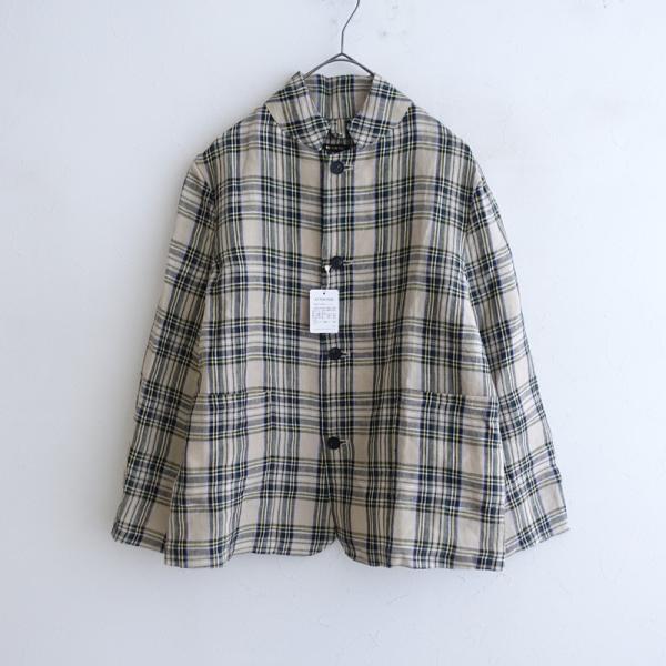 【美品】オールドマンズテーラー R&amp;D.M.Co- *リネンタータンチェックシャツジャケット*Mベー...