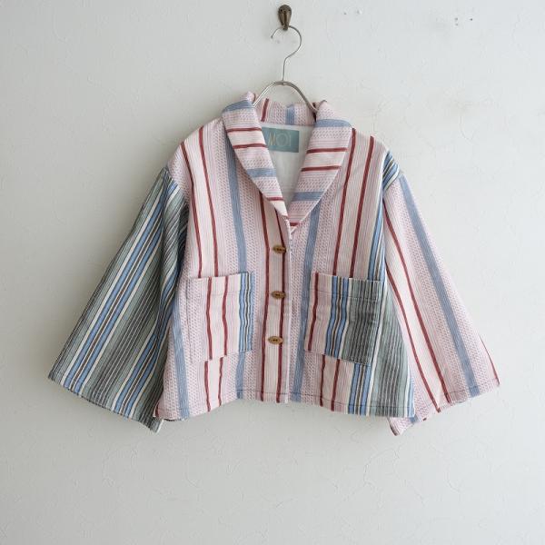 【定価3.8万】モイ MOI *random stripe shirt コーデュロイジャケット*Fコ...