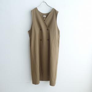 //【美品/定価1.7万】イナ ina *レイヤードコート*ツイルストレッチ羽織ダブルVネックワンピース(jk27-2312-156)【51A42】｜drop-kaitori