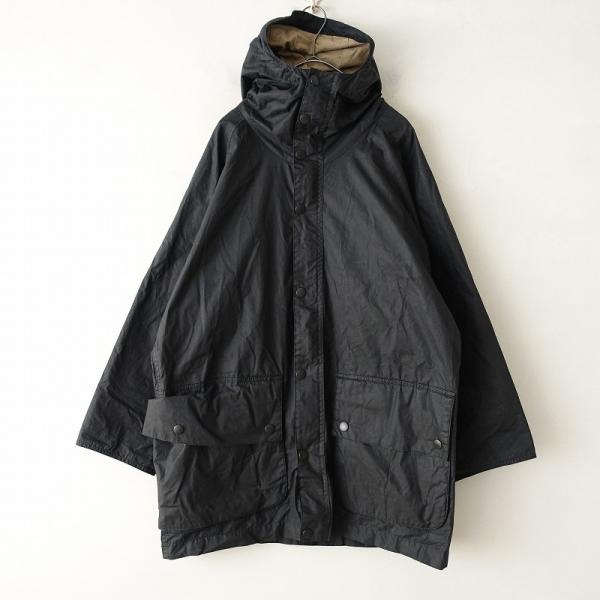 バブアー Barbour *フード付きコート*36コットン薄手ワックスコーティングラグラン裏地付アウ...