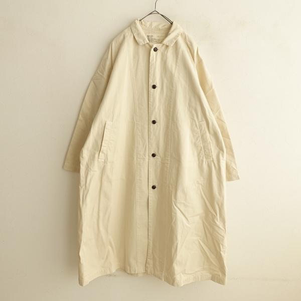 【定価3.0万】ハーベスティ HARVESTY *オーバーコート*1クリームロングコットンチノ無地(...