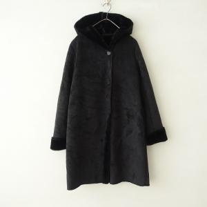 スタディオクリップ Studio Clip *フード付き裏ボアコート*Lフェイクスエードブラックアウター(jk4-2410-205)【50L42】