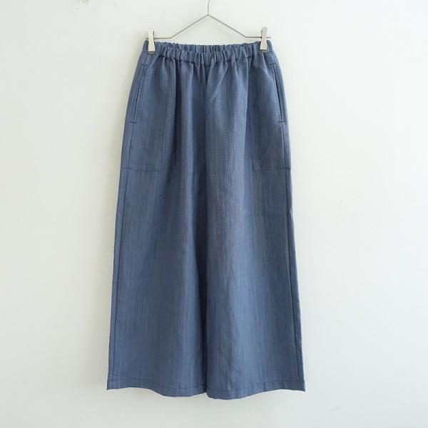 【2024/美品/定価2.6万】ホームスパン homspun *サマーウールワイドギャザーパンツ*M...