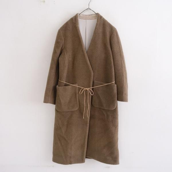 イェンス Jens *ウールボアロングコート*Fライトブラウン無地ローブ(kjk33-2511-24...