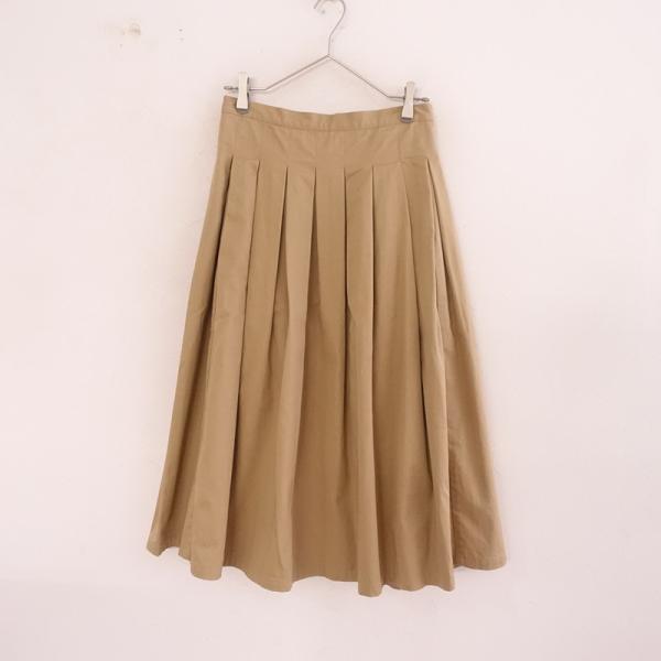 グランマママドーター GRANDMA MAMA DAUGHTER *コットンチノプリーツタックスカー...