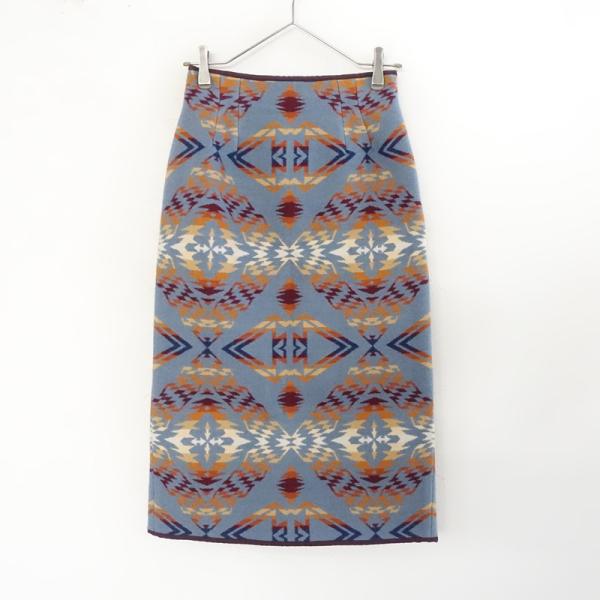 エミ×ペンドルトン emmi×PENDLETON *ネイティブアメリカン柄ウールコットンタイトスカー...