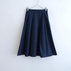 【定価1.8万】アンタイトル UNTITLED *タックフレアスカート*1ネイビー紺ゴム(sk25-2605-742)【52F62】