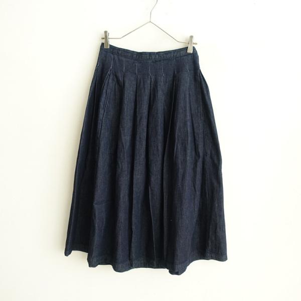 グランマママドーター GRANDMA MAMA DAUGHTER *デニムボックスプリーツスカート*...