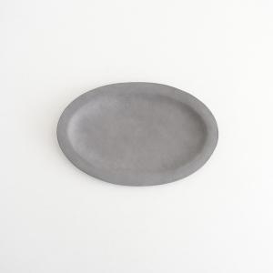 美品】小野哲平 *クロス角取皿*お皿グレーブラウン【陶器】(wa5-2601