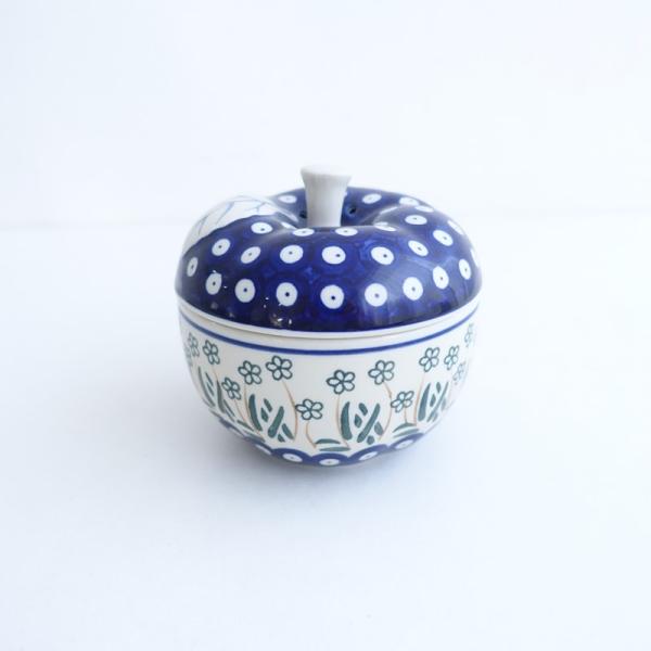 【北欧】ポーリッシュポタリー Polish Pottery *りんごポット ネイビー*食器キッチンう...