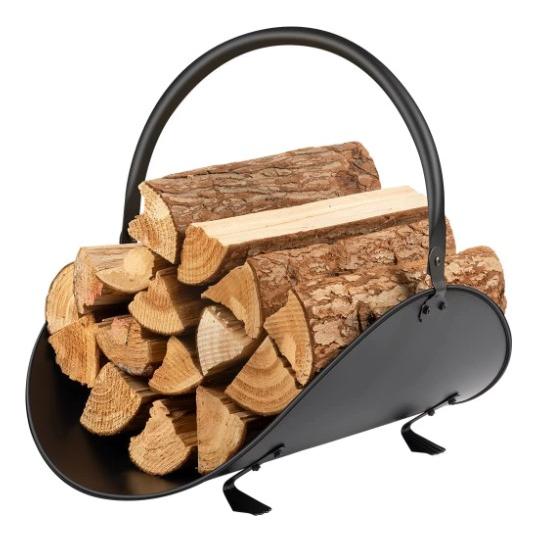 【並行輸入品】Amagabeli 暖炉用ログホルダー 屋内用薪キャリア メタルウッドラックホルダー ...