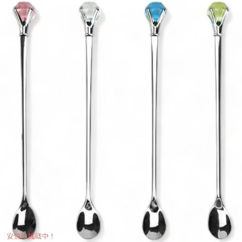 【並行輸入品】パーティーに最適★ステア バー スプーン 4本セット/kilofly Rhinesto...