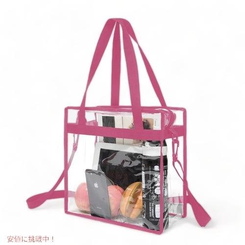 【並行輸入品】透明トートバッグ BAGAIL TBG01-Fushcia 調整可能ショルダーストラッ...